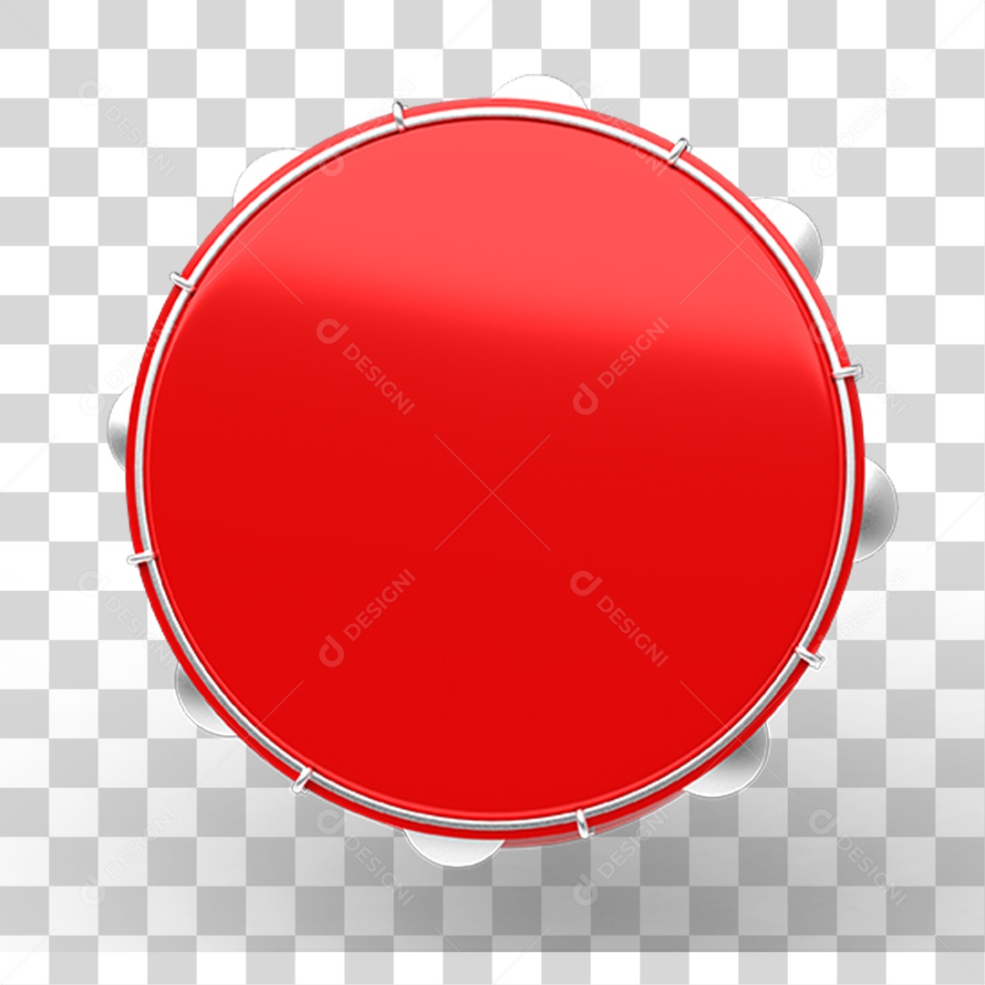 Elemento 3D Pandeiro PNG Transparente