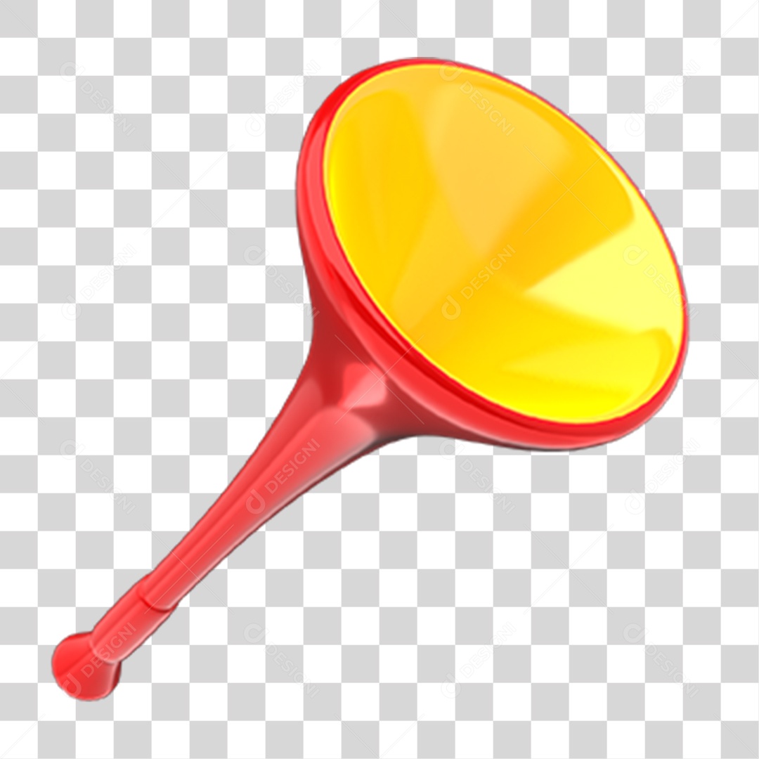 Elemento 3D Vuvuzela PNG Transparente