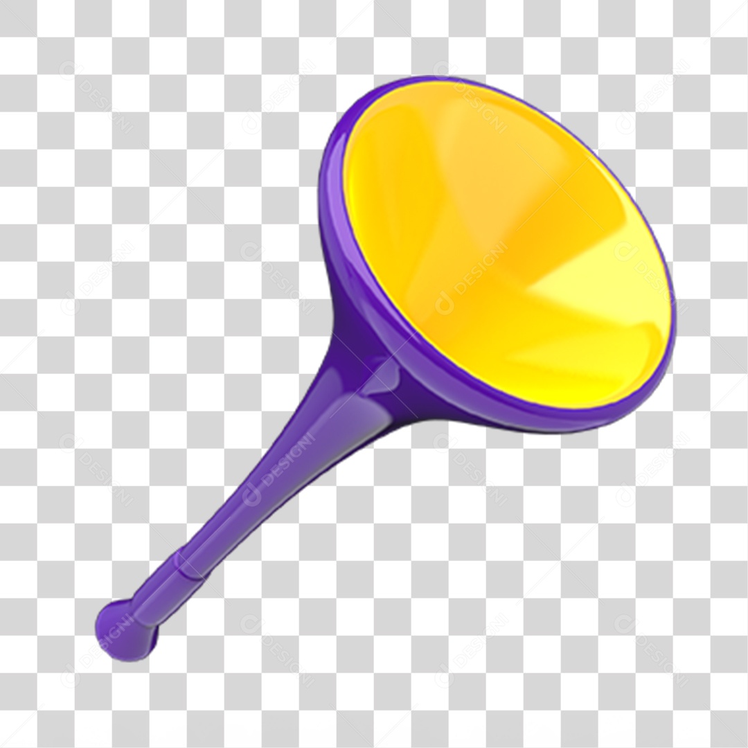 Elemento 3D Vuvuzela PNG Transparente