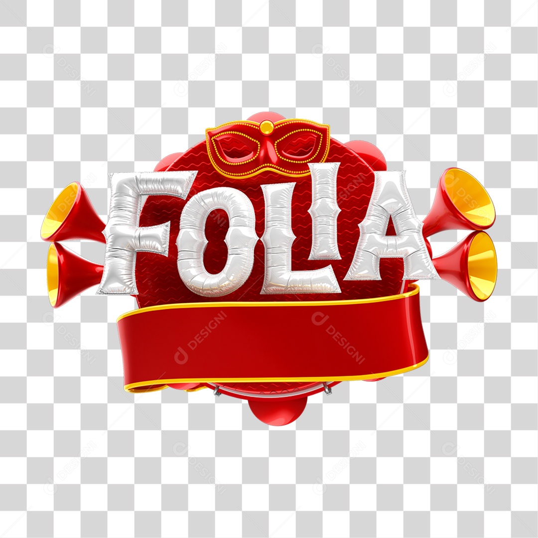 Selo 3D Folia PNG Transparente