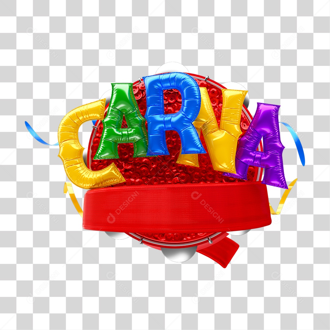 Selo 3D Carna Cores PNG Transparente