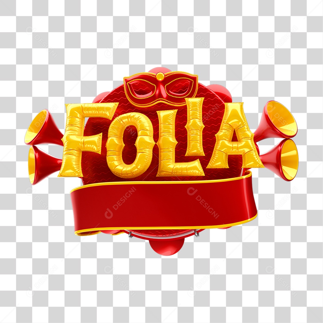 Selo 3D Folia PNG Transparente