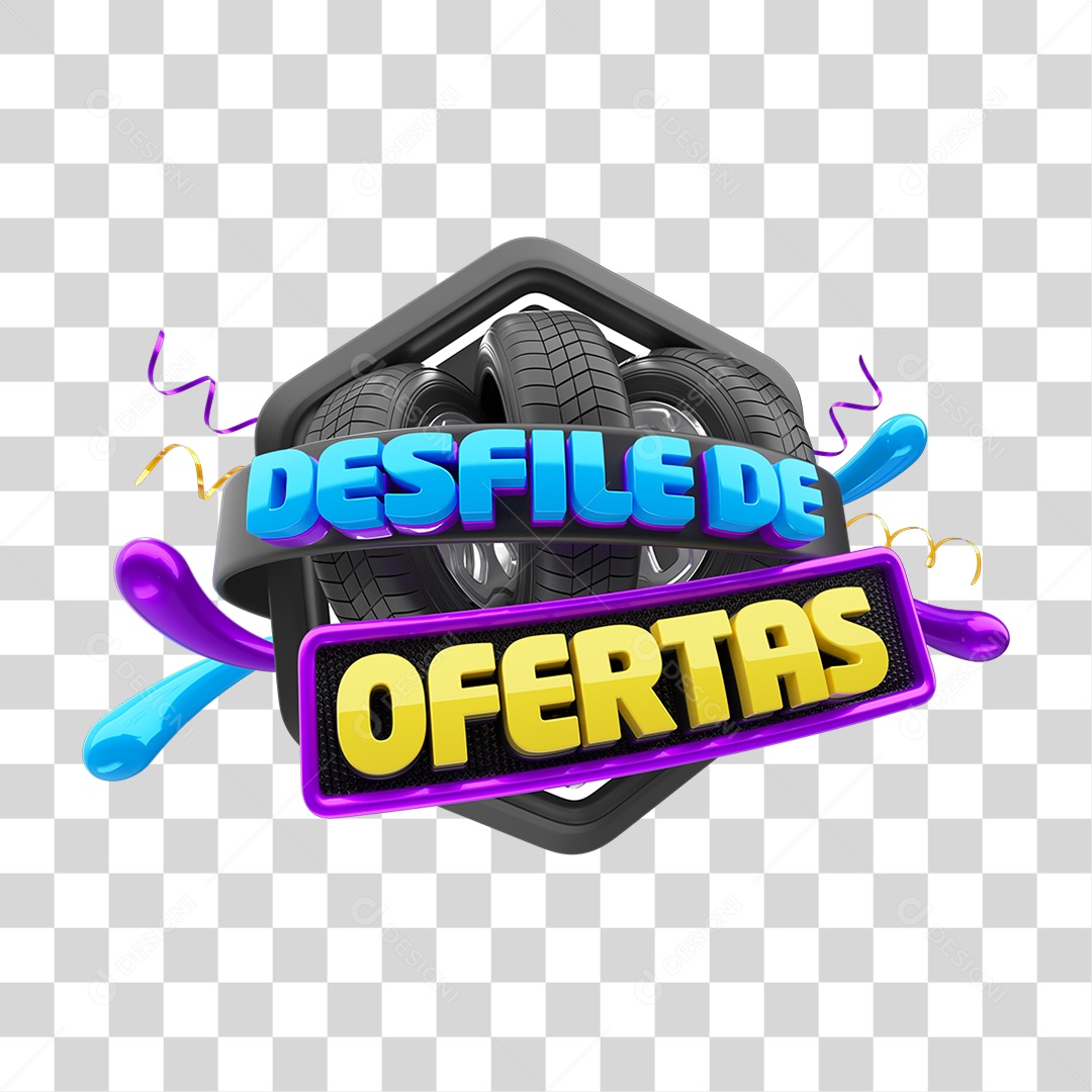Selo 3D Desfile de Ofertas PNG Transparente