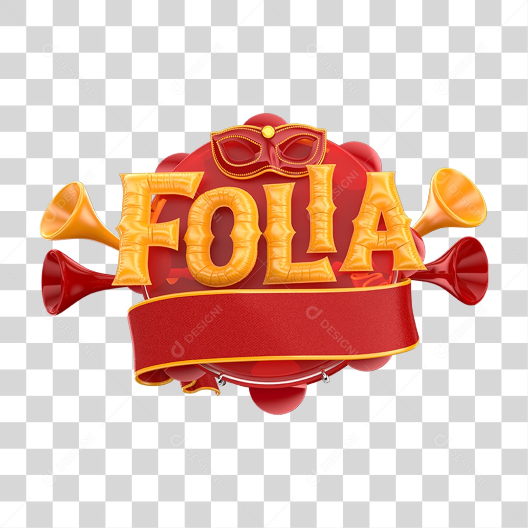 Selo 3D Folia PNG Transparente