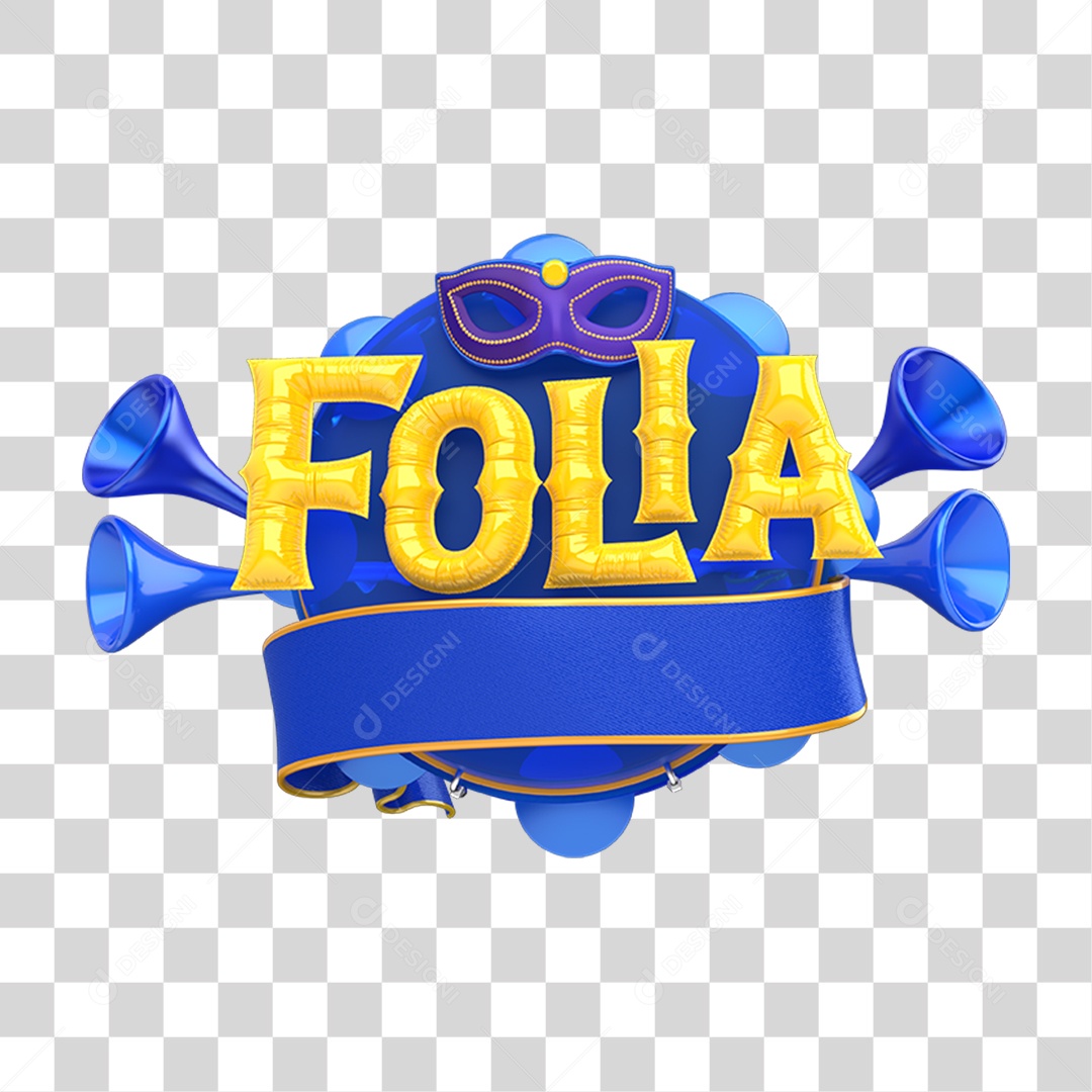 Selo 3D Folia PNG Transparente
