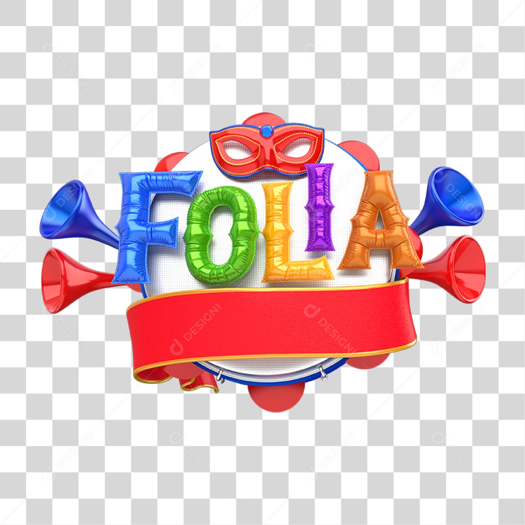 Selo 3D Folia PNG Transparente