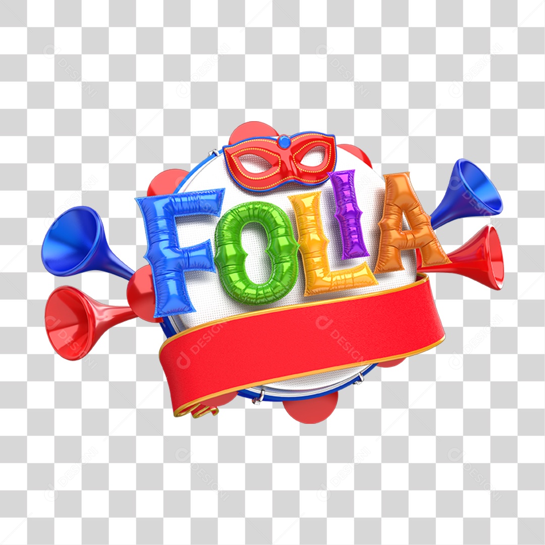 Selo 3D Folia PNG Transparente