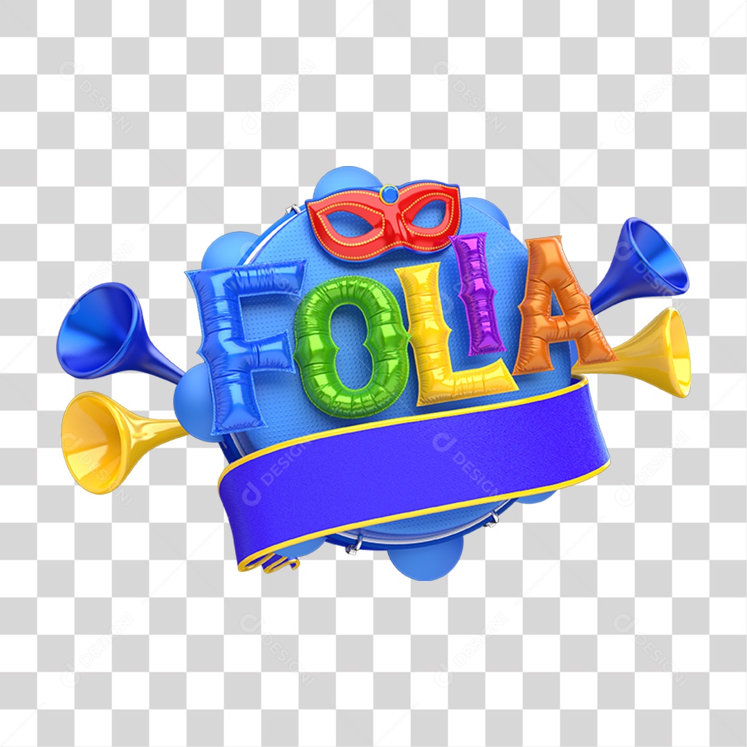 Selo 3D Folia PNG Transparente