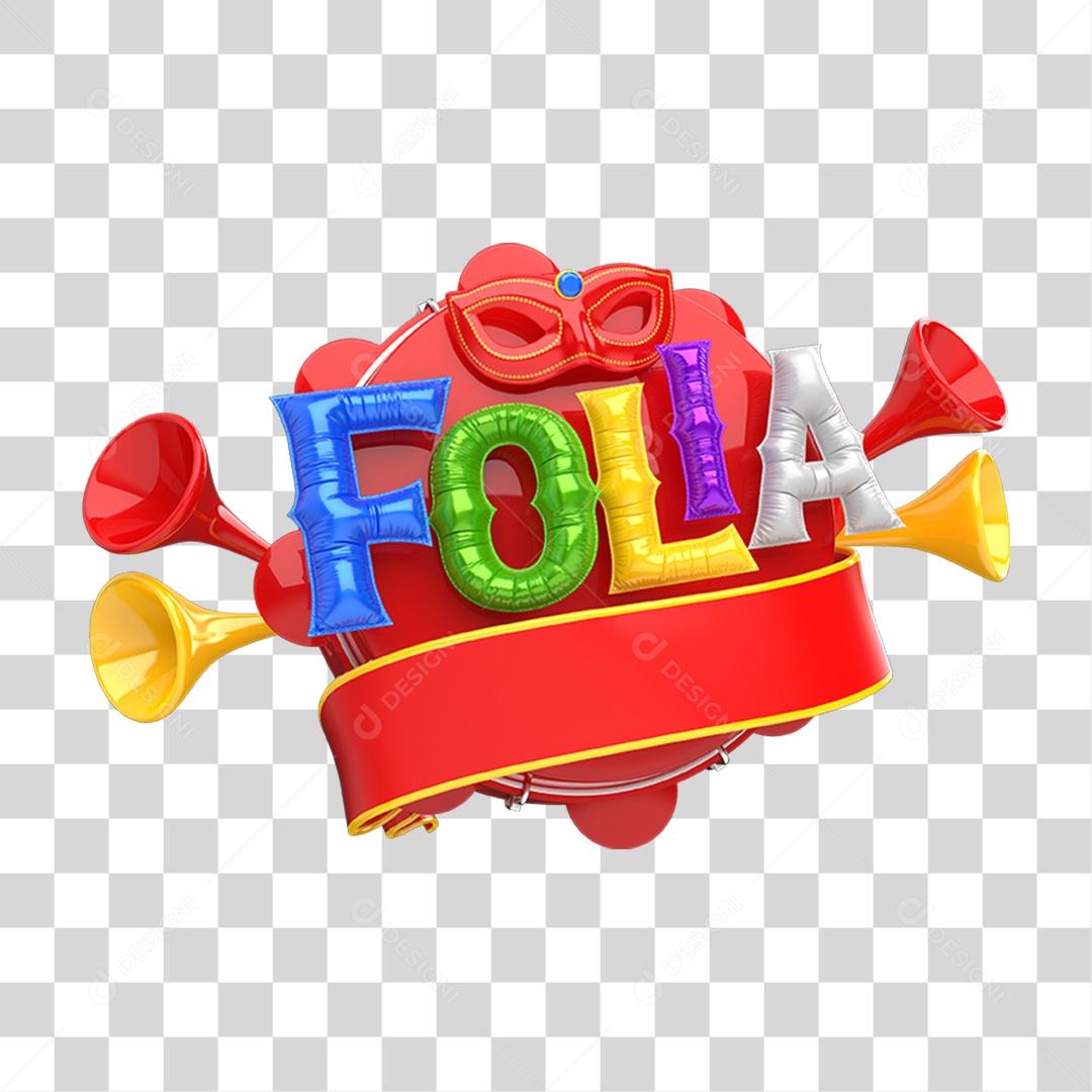 Selo 3D Folia PNG Transparente