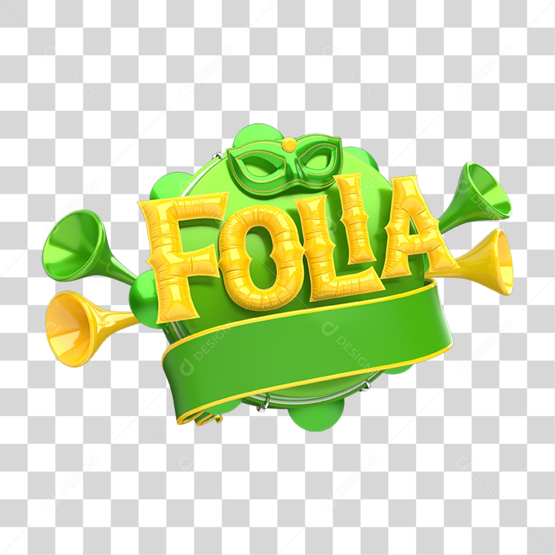 Selo 3D Folia PNG Transparente