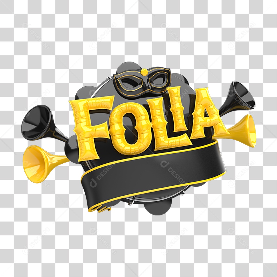Selo 3D Folia PNG Transparente