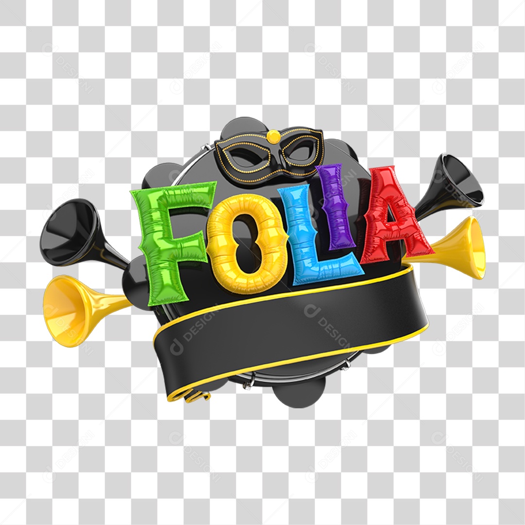 Selo 3D Folia PNG Transparente