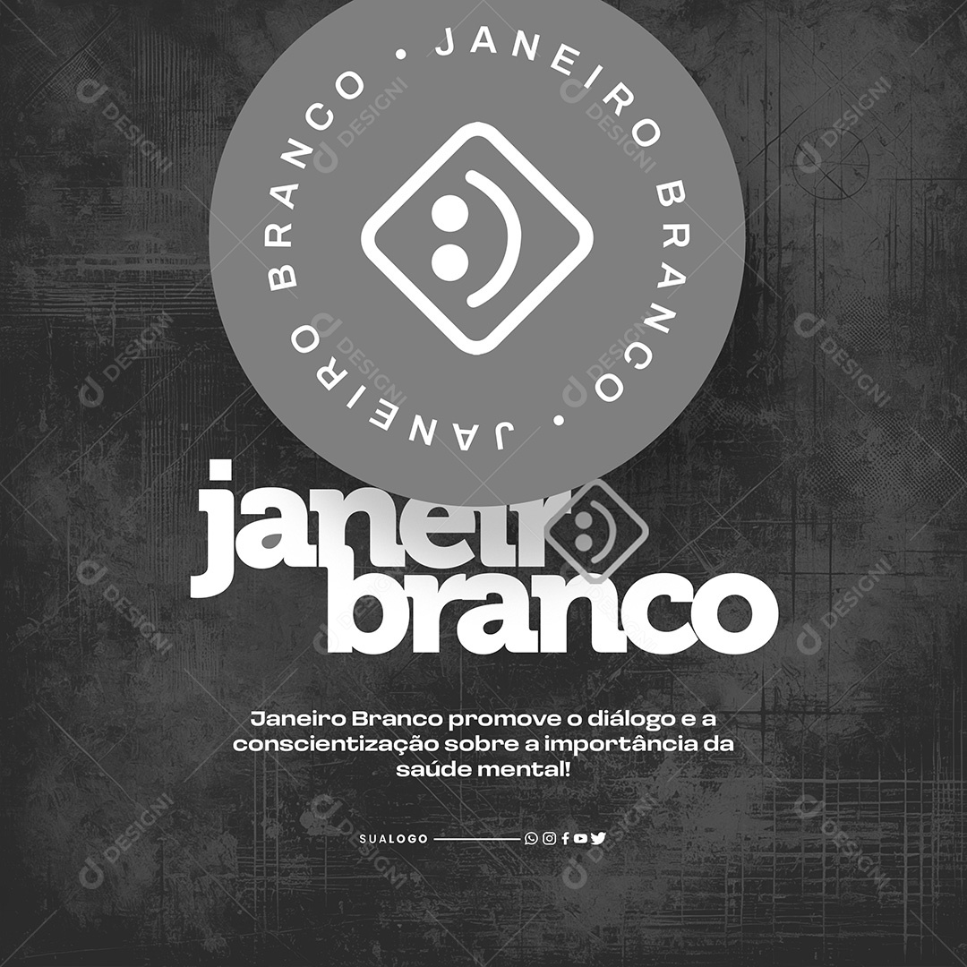 Janeiro Branco Diálogo e a Conscientização Social Media PSD Editável