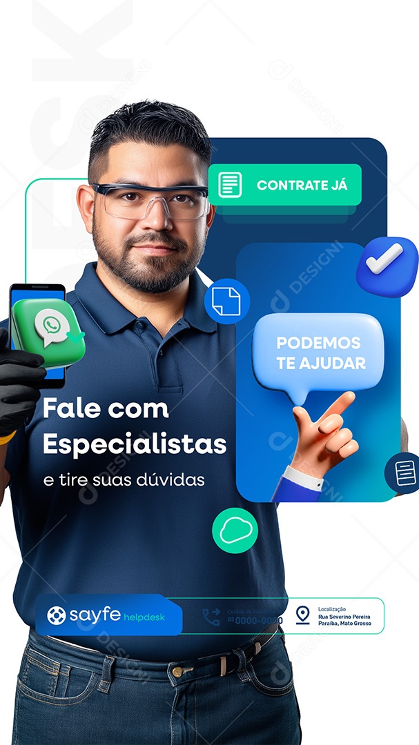 Story Help Desk Fale com Especialistas Social Media PSD Editável