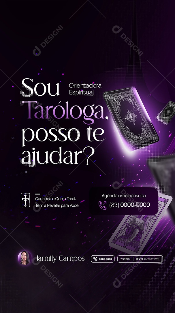 Story Sou Taróloga Posso te Ajudar Social Media PSD Editável