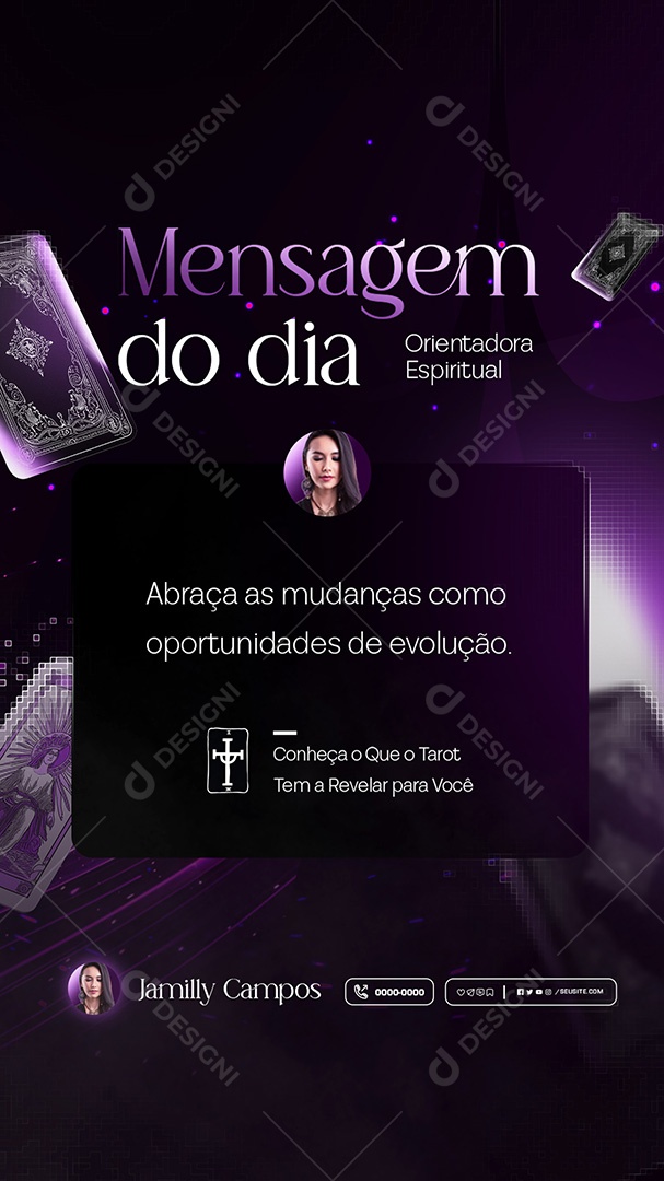Story Taróloga Mensagem do Dia Social Media PSD Editável