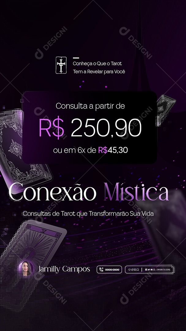 Story Taróloga Conexão Mística Social Media PSD Editável