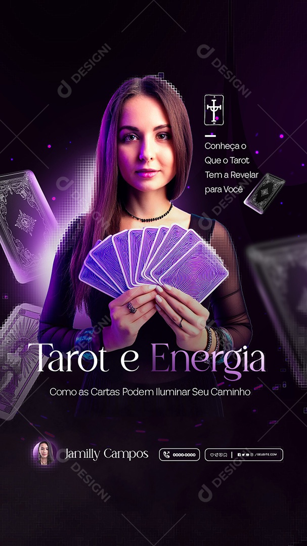 Story Taróloga Tarot e Energia Social Media PSD Editável