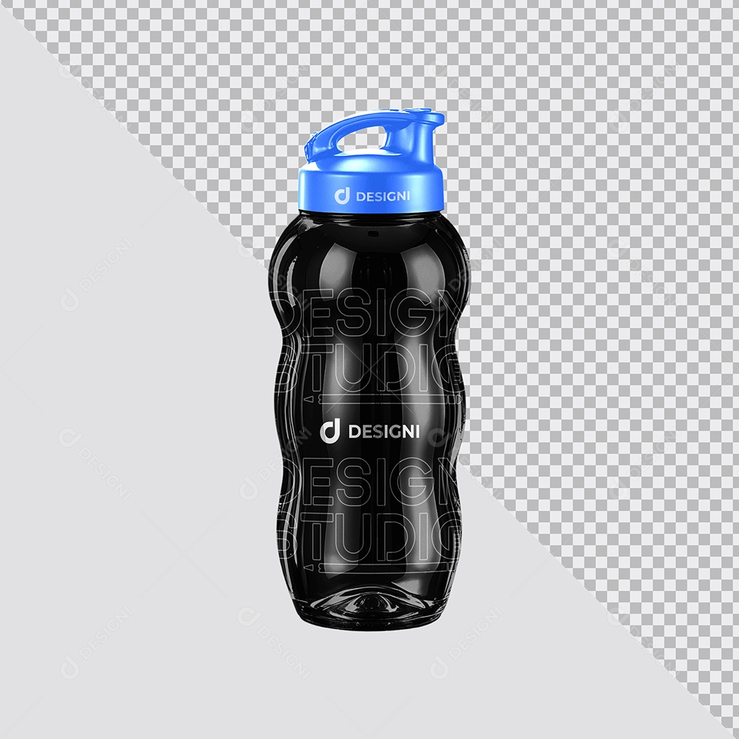 Mockup de Garrafa de Água Metálica PSD Editável