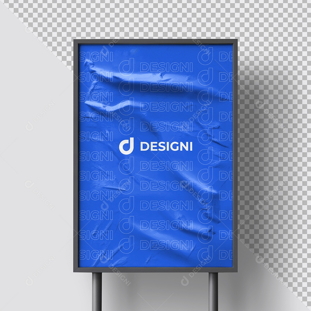 Mockup de Poster com Suporte PSD Editável