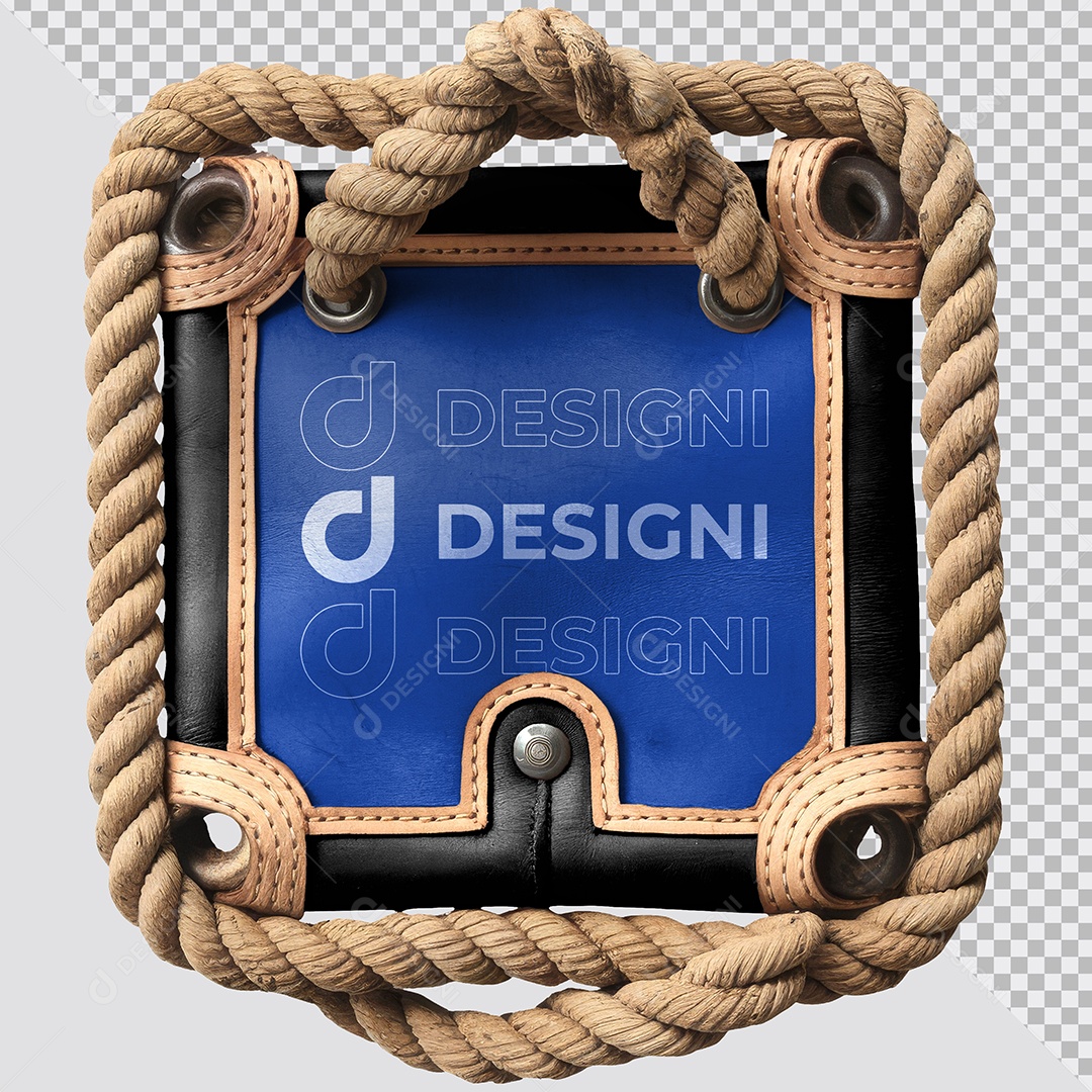 Mockup Selo De Couro com Cordas São João PSD Editável