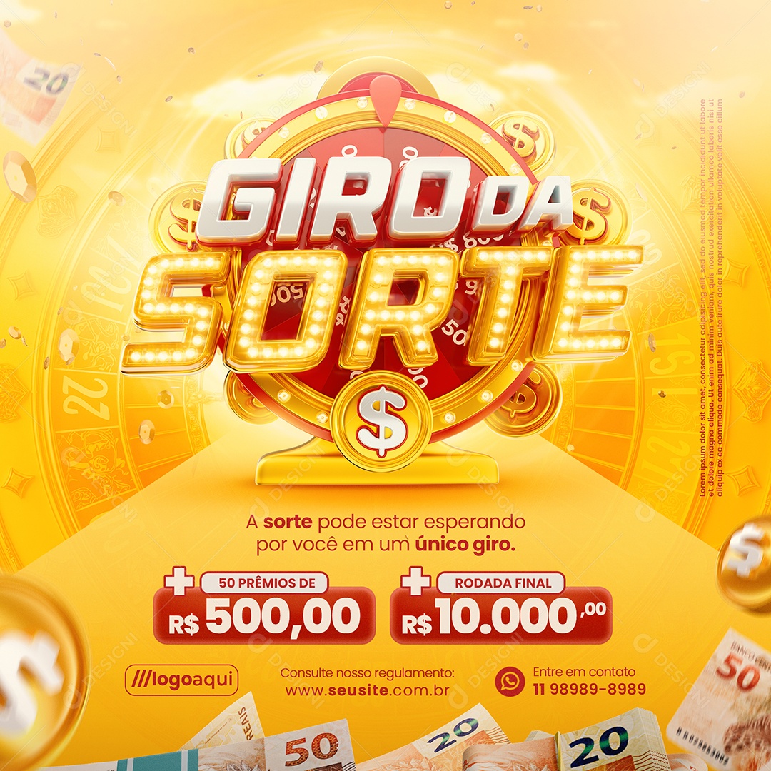 Social Media Giro da Sorte Rodada Final PSD Editável