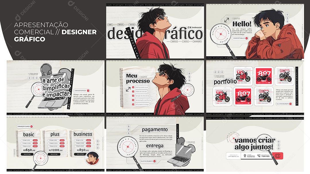 Apresentação Comercial Designer Gráfico PSD Editável