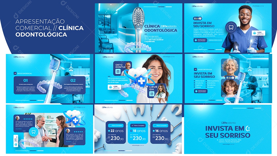 Apresentação Comercial Clínica Odontologia PSD Editável