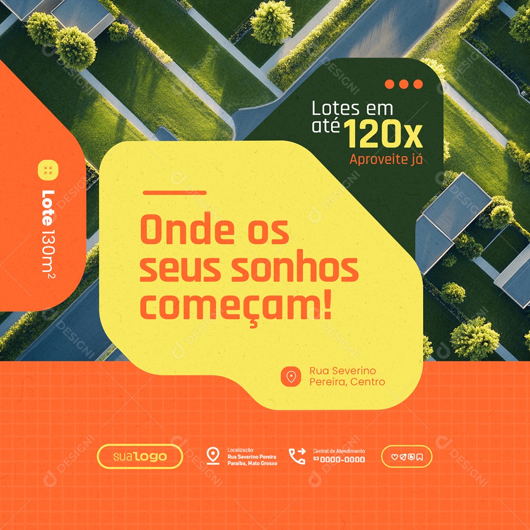 Loteamento Onde os Seus Sonhos Começam Social Media PSD Editável