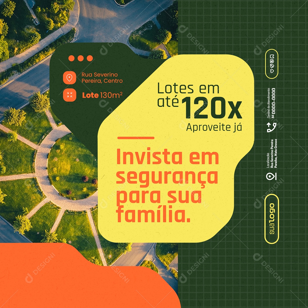 Loteamento Invista em Segurança para Sua Família Social Media PSD Editável