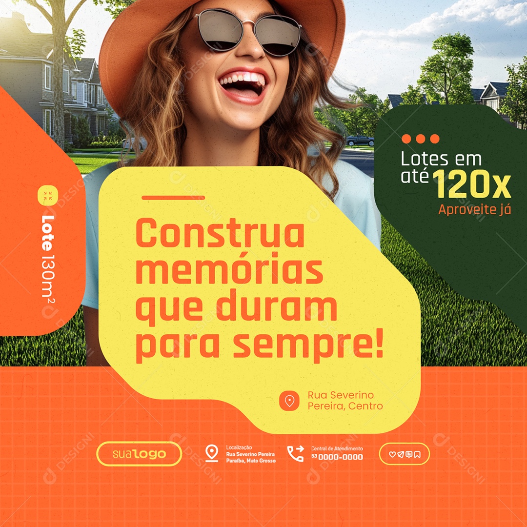 Loteamento Construa Memórias Que Duram para Sempre Social Media PSD Editável