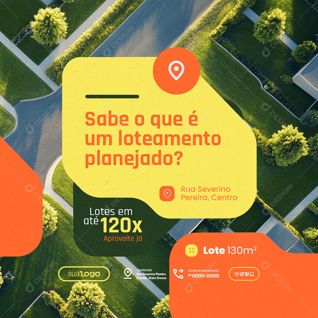 Sabe o Que é Um Loteamentos Planejado Social Media PSD Editável