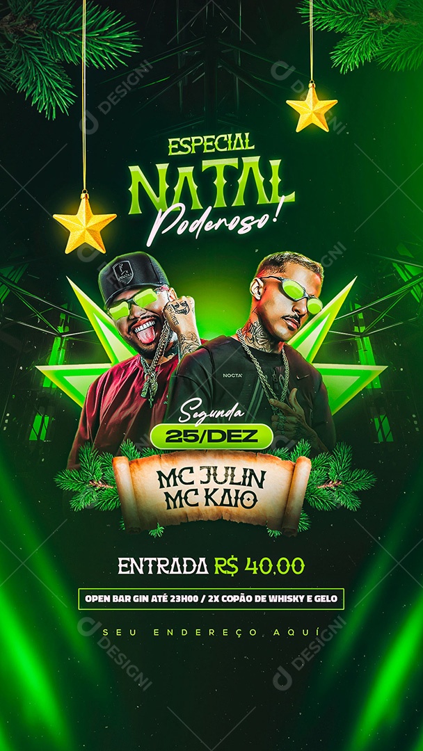 Flyer Natal do Poderoso Funk Story Social Media PSD Editável