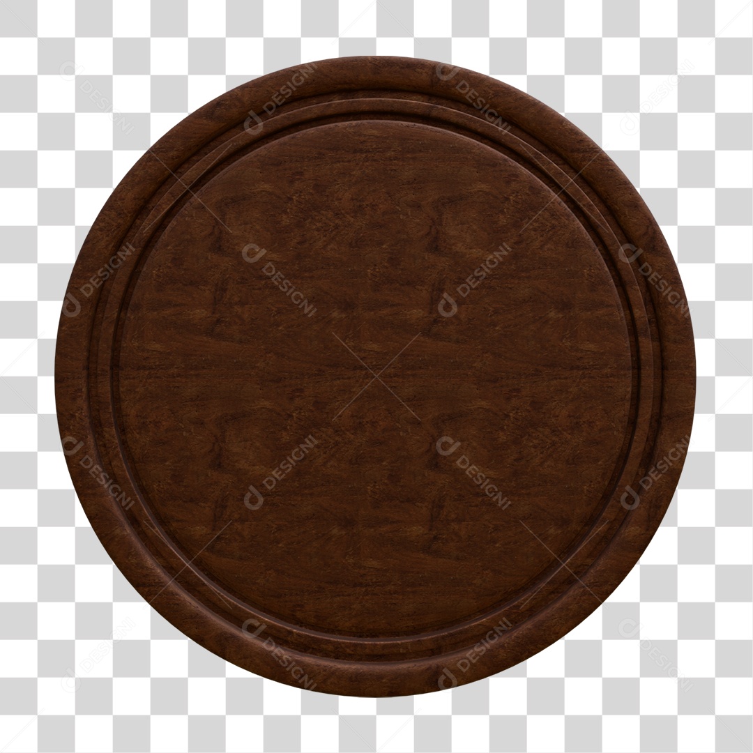 Tábua de Corte Carne Circular PNG Transparente