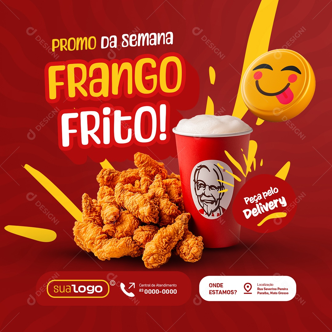 Fast Food Promo da Semana Frango Frito Social Media PSD Editável