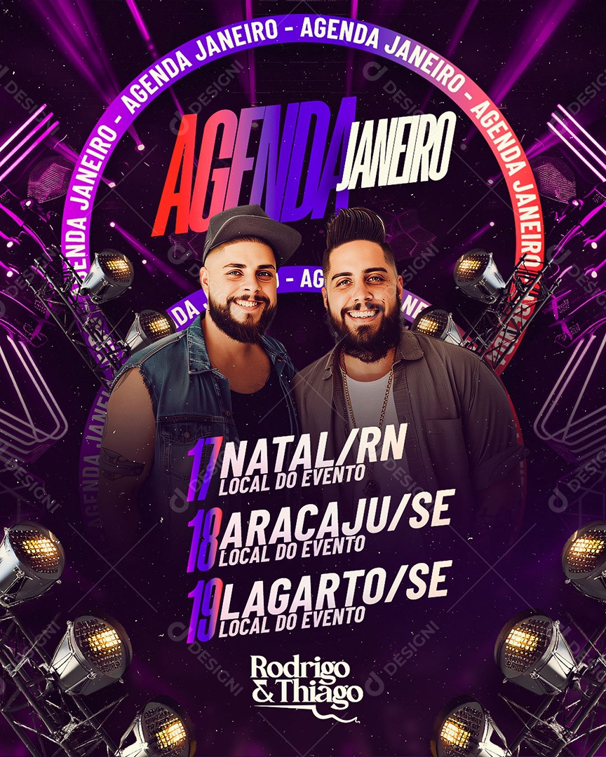 Flyer Agenda Janeiro Social Media PSD Editável