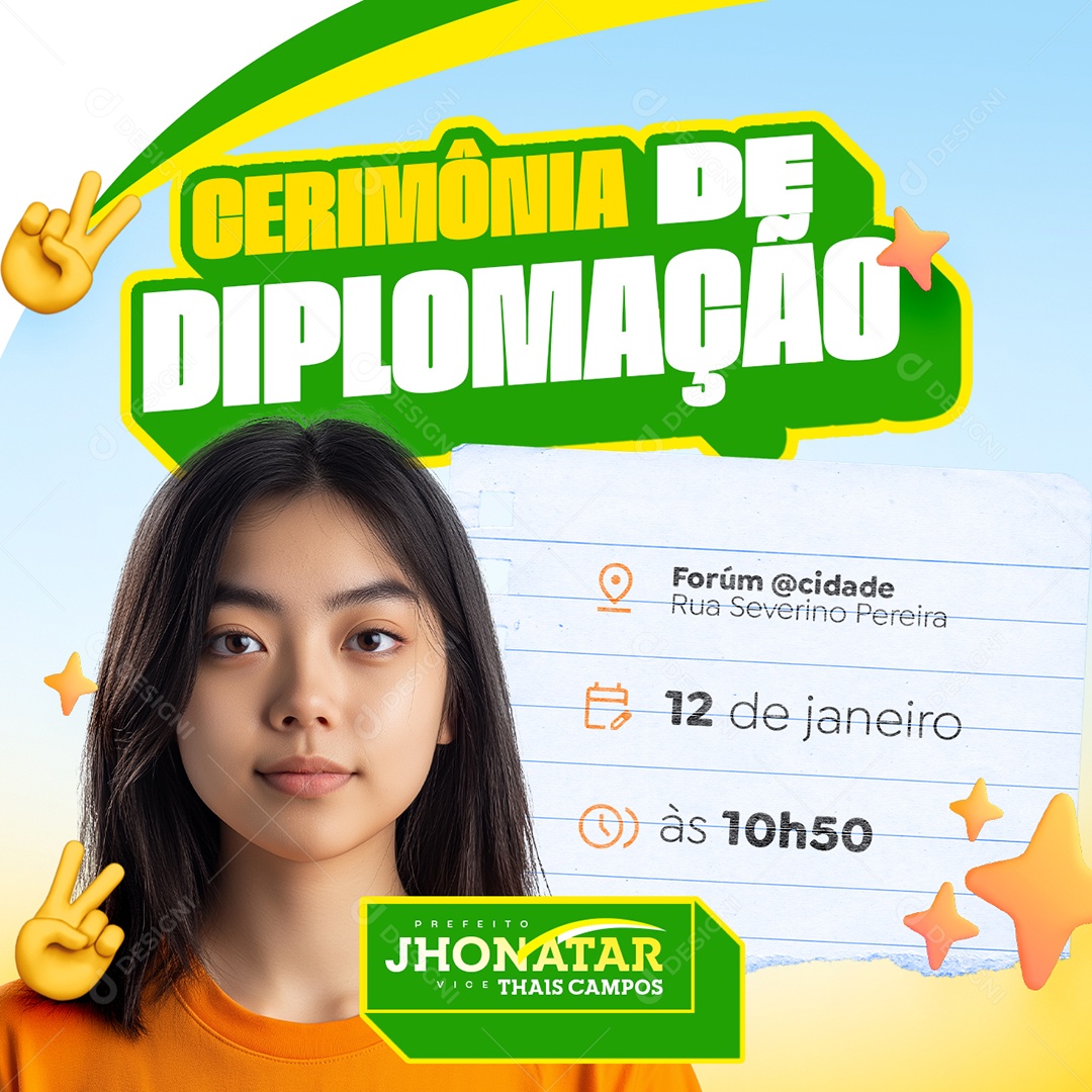 Cerimônia de Diplomação Forúm Prefeito Social Media PSD Editável