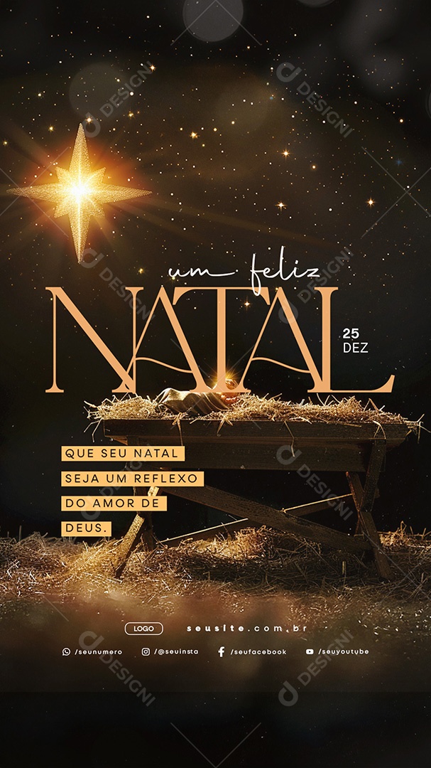 Story Um Feliz Natal 25 de Dezembro Social Media PSD Editável