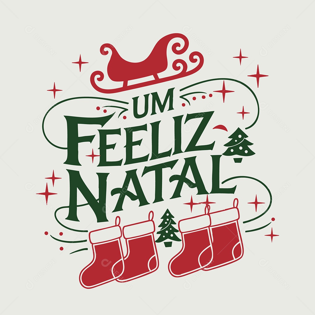 Lettering de Natal Ilustração Vetor EPS