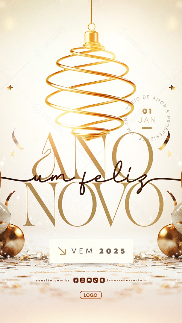 Story A Happy New Year January 1 Social Media PSD Editable