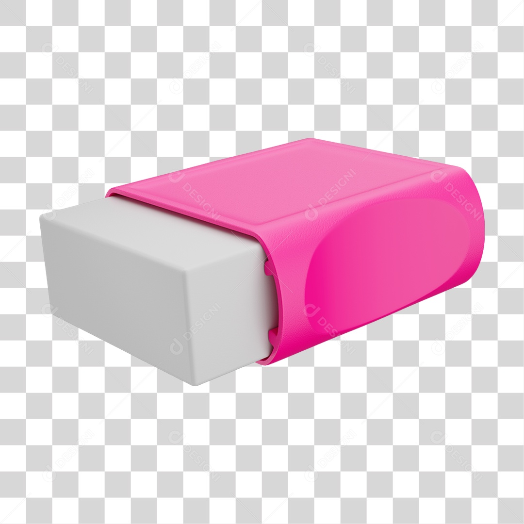 Elemento 3D Borracha Escolar PNG Transparente