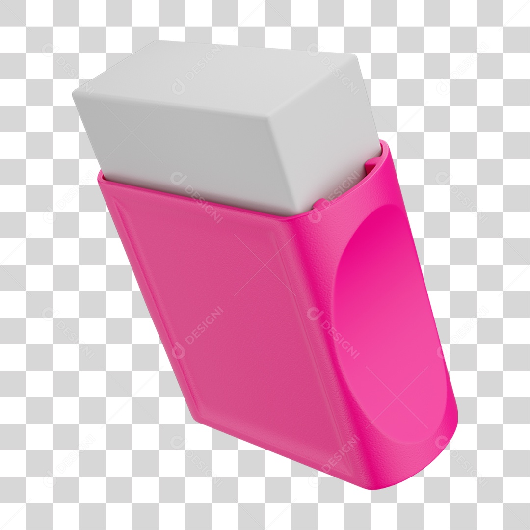 Elemento 3D Borracha Escolar PNG Transparente
