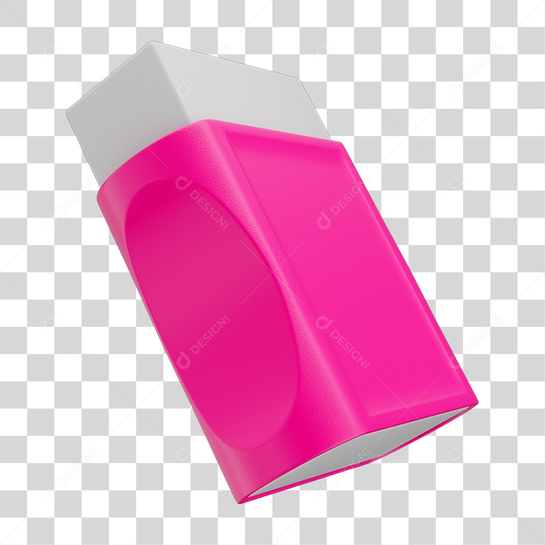 Elemento 3D Borracha Escolar PNG Transparente