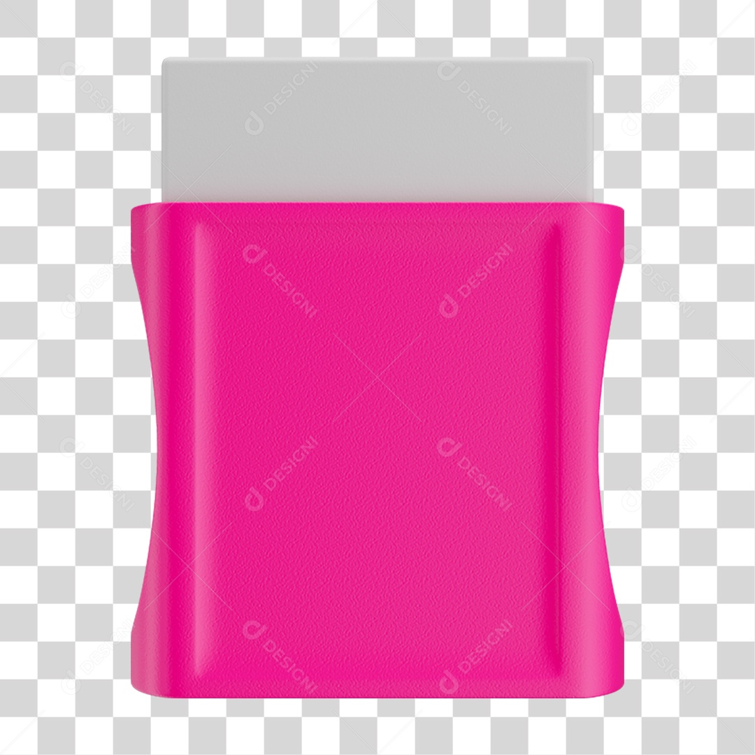 Elemento 3D Borracha Escolar PNG Transparente