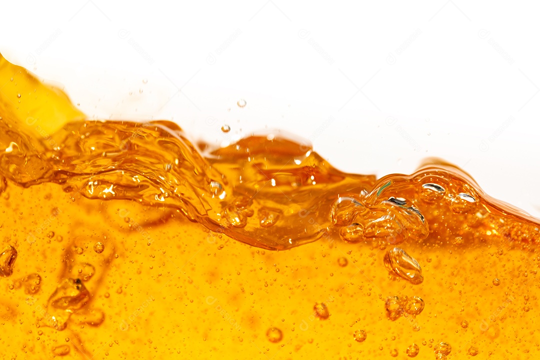 Close up brilhante laranja óleo ou textura de respingos de cerveja e ondas da natureza belas ondas curvas e pequenas bolhas suaves para design gráfico e fundo