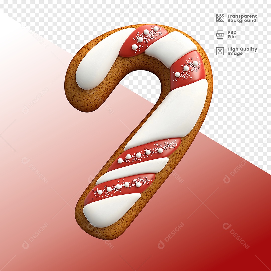 Bastão de Doce Elemento 3D para Composição PSD