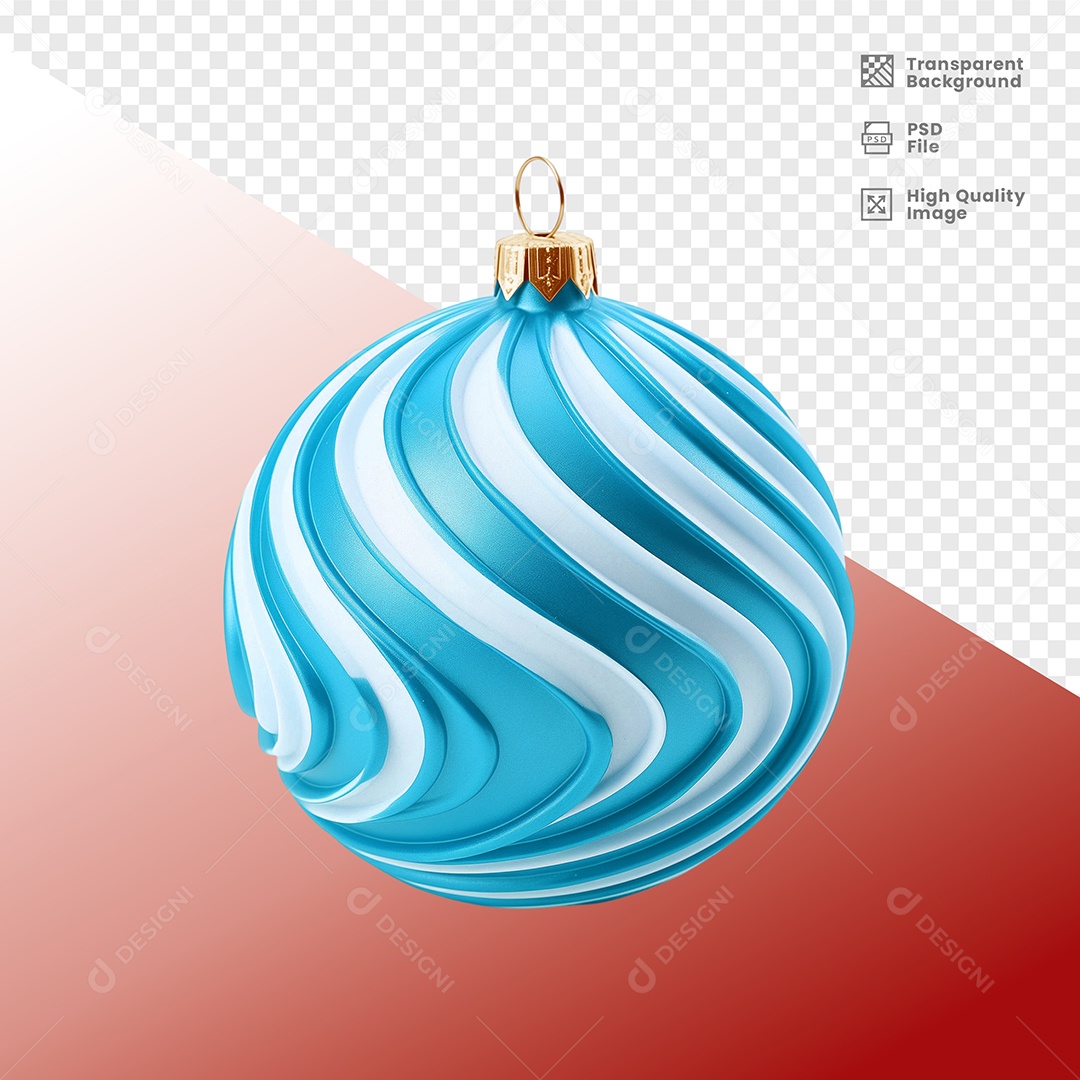 Bola de Natal Enfeite Natalino Elemento 3D Para Composição PSD