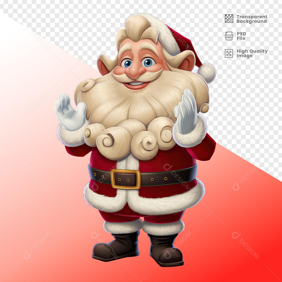 Personagem Papai Noel Elemento 3D para Composição PSD
