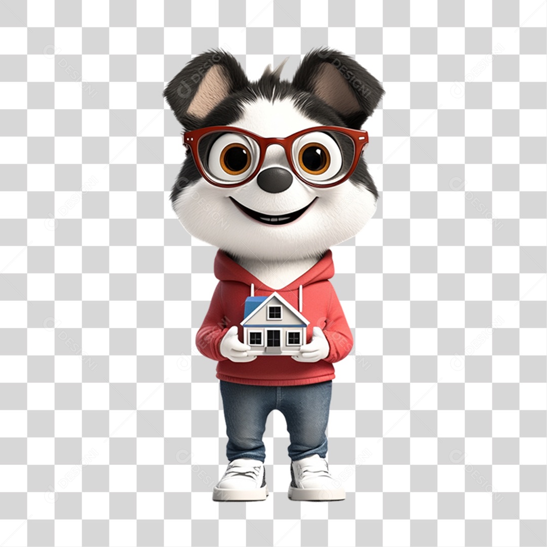 Mascote Pet com Roupa PNG Transparente