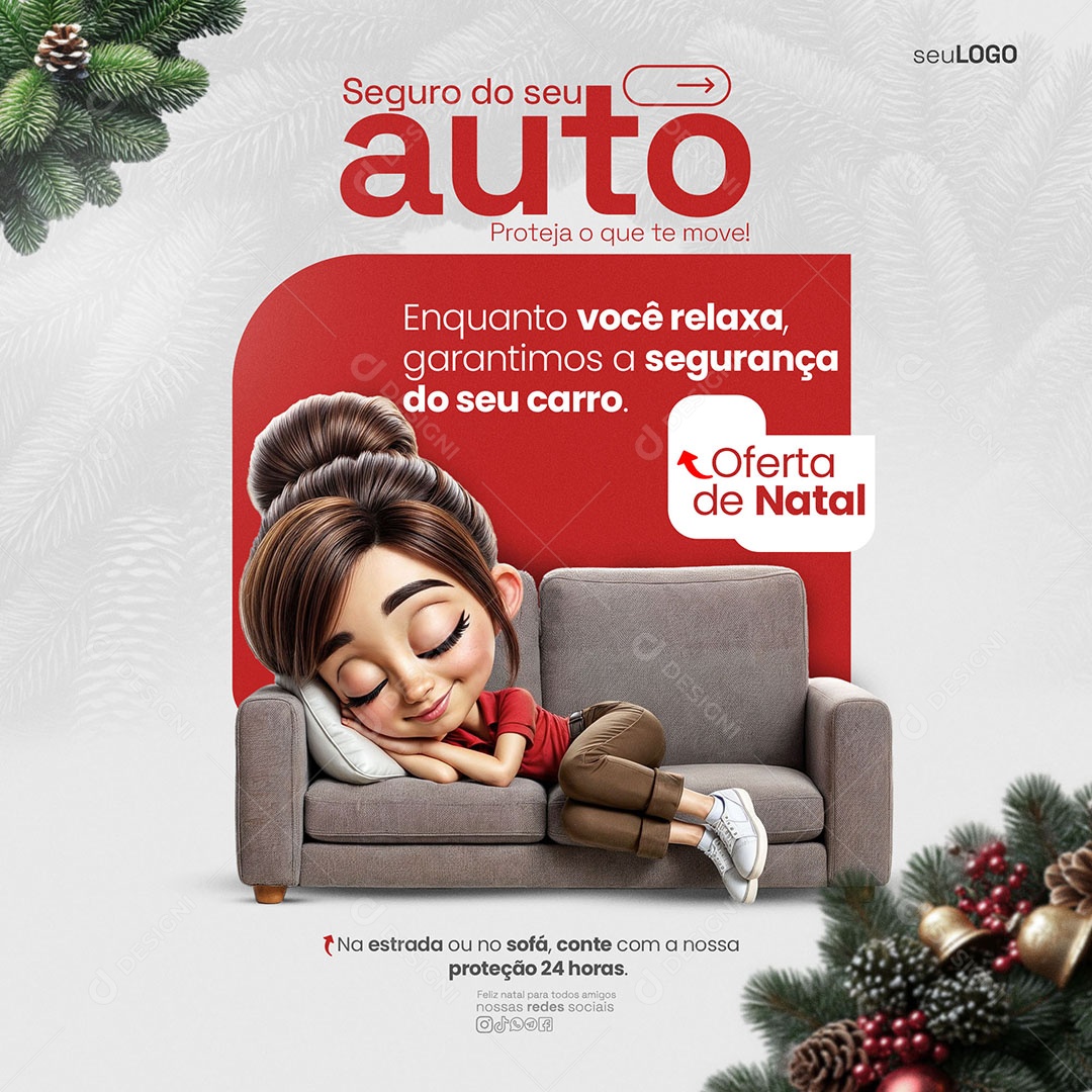 Seguradora Seguro Do Seu Auto Social Media PSD Editável